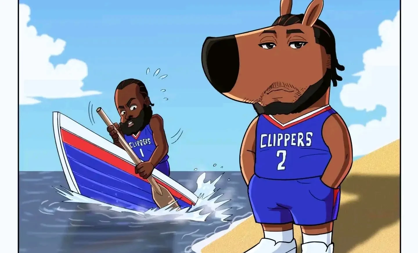 包含快船内线崛起，逐渐成为黑马的词条