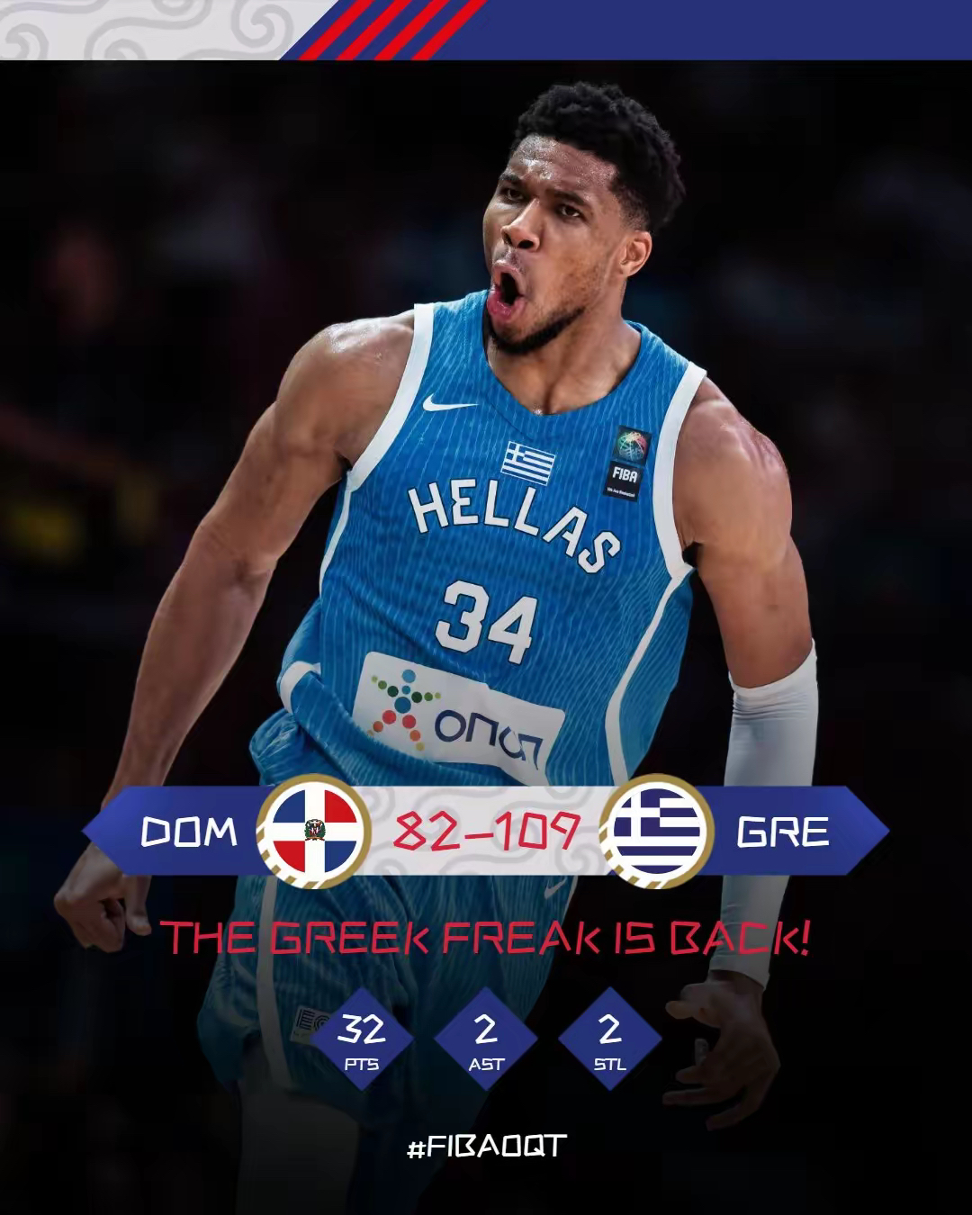 包含西班牙男篮绝地反击尼克斯，字母哥打破历史纪录的词条